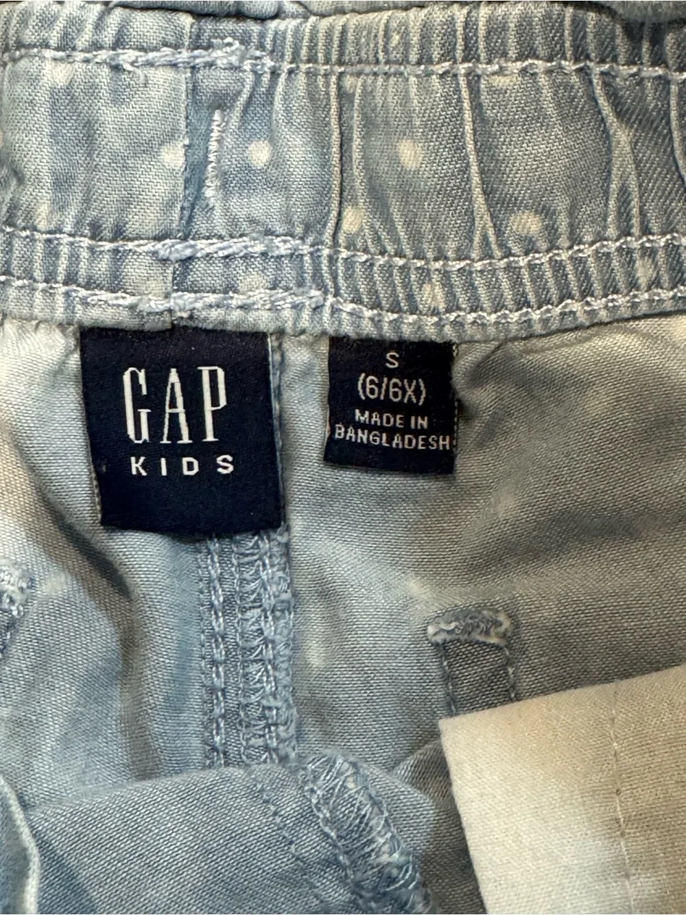 GAP Light Blue Polka Dot Elastic Waist Girls Shorts Sz 6X